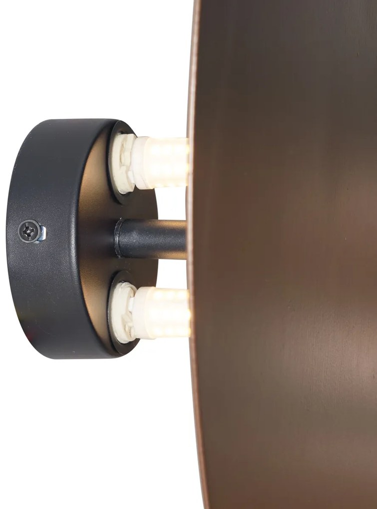 Candeeiro de parede de design bronze orgânico 32cm 2-luzes - Pulley Design