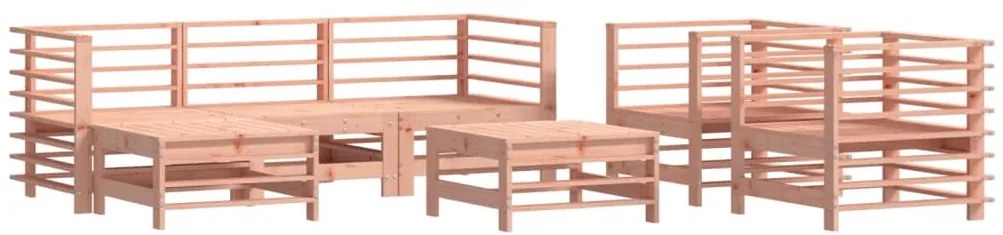 7 pcs conjunto lounge de jardim com almofadões douglas maciça