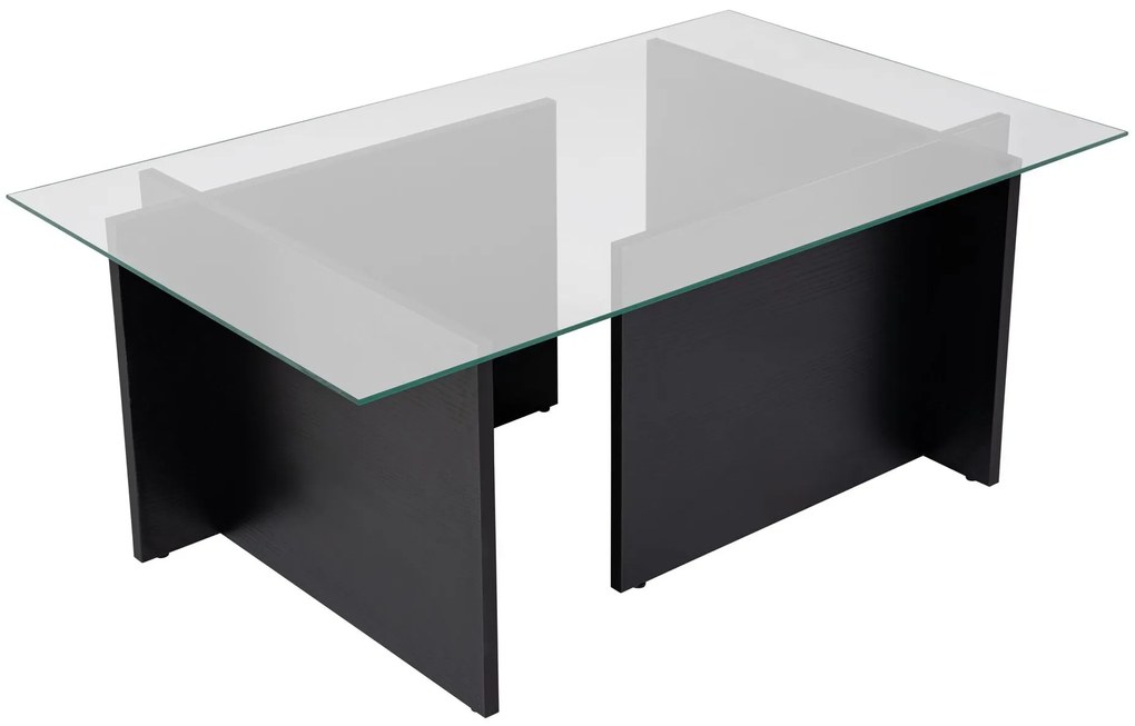 Mesa de Café Vetrino - Preto Madeira - 105x40x65cm