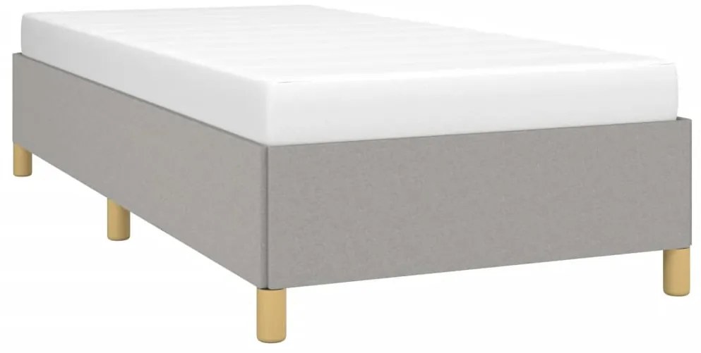 Estrutura de cama sem colchão 100x200 cm tecido cinzento-claro