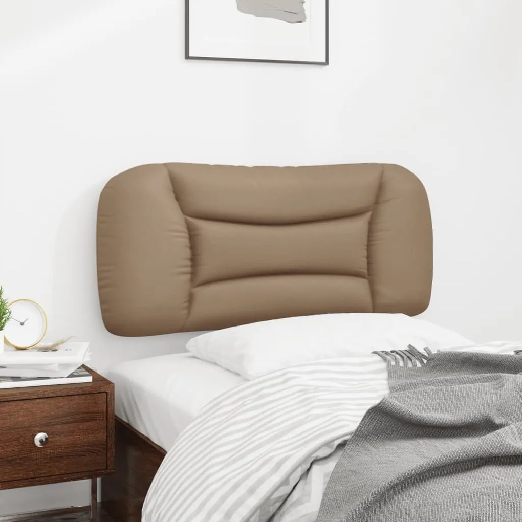 Almofadão de cabeceira 90 cm couro artificial cappuccino