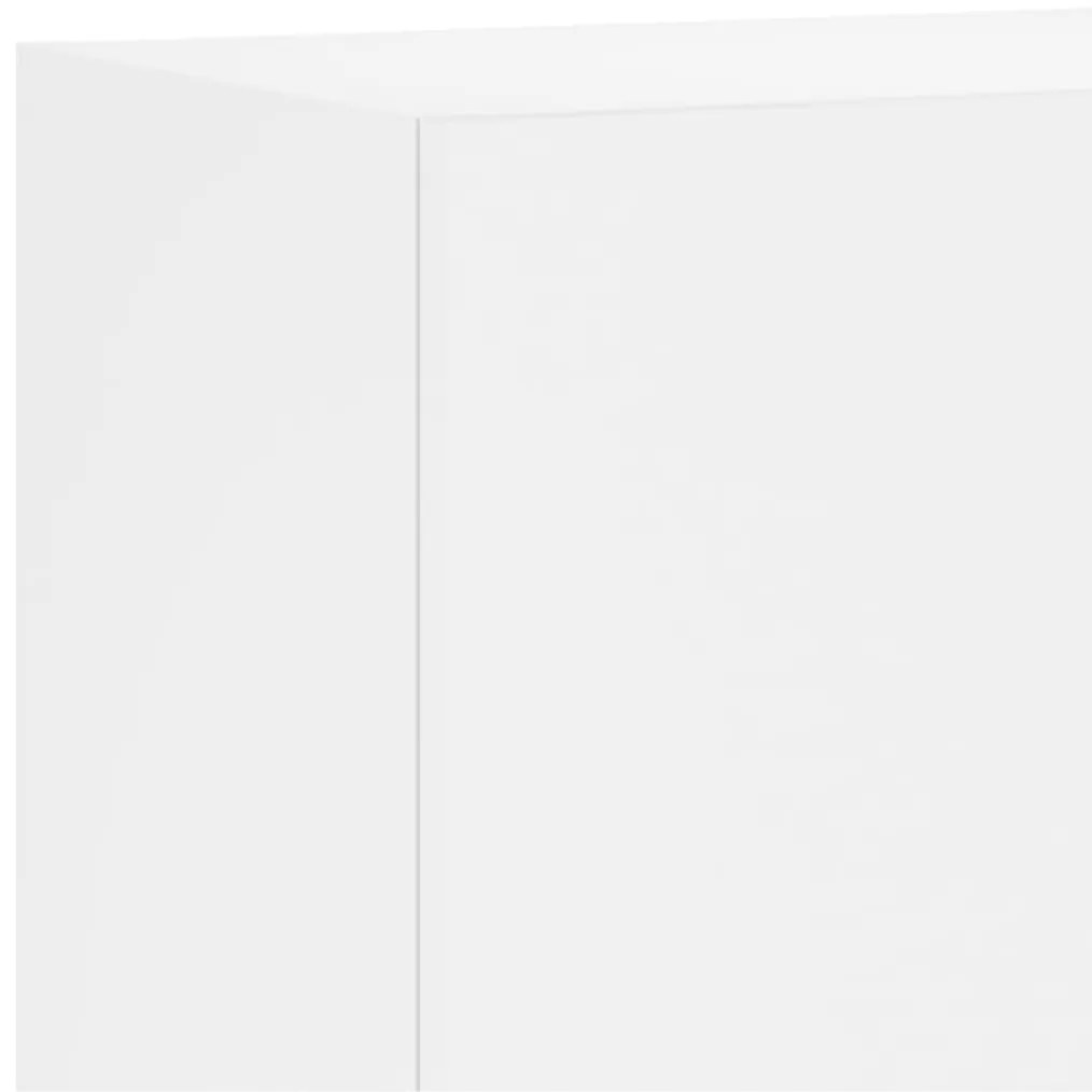 6 pcs móveis de parede p/ TV derivados de madeira branco