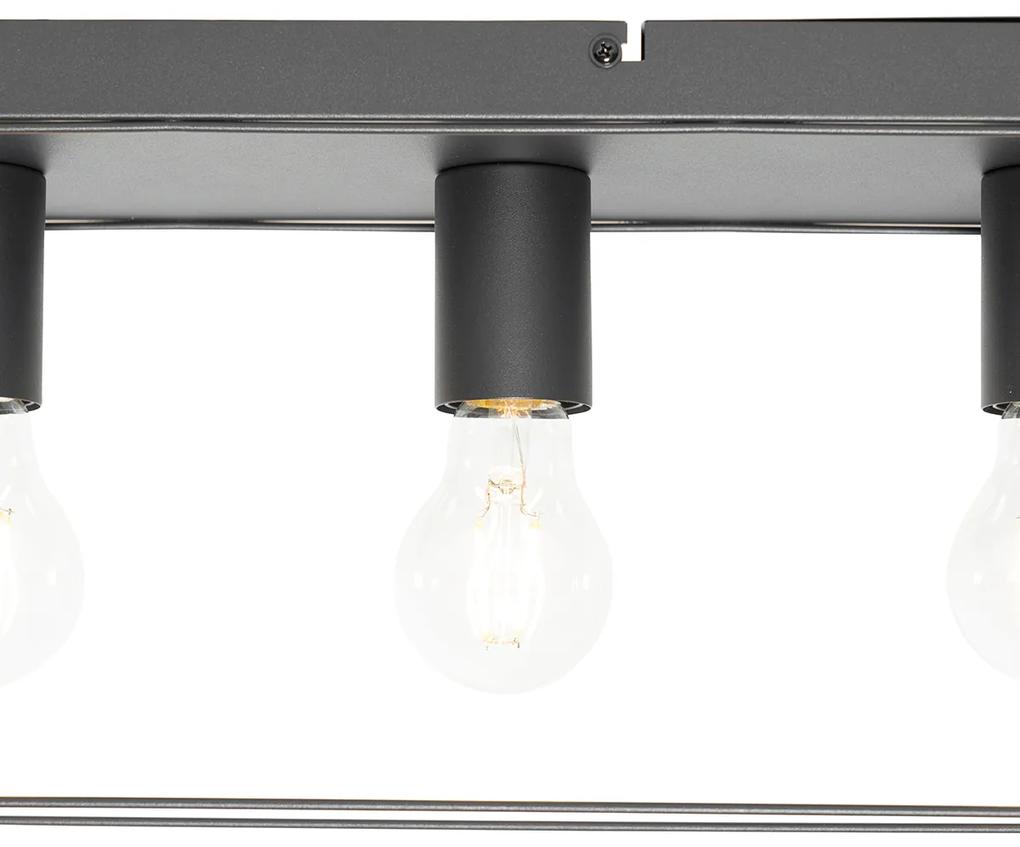 Candeeiro de teto minimalista preto 4 luzes - Kodi Moderno
