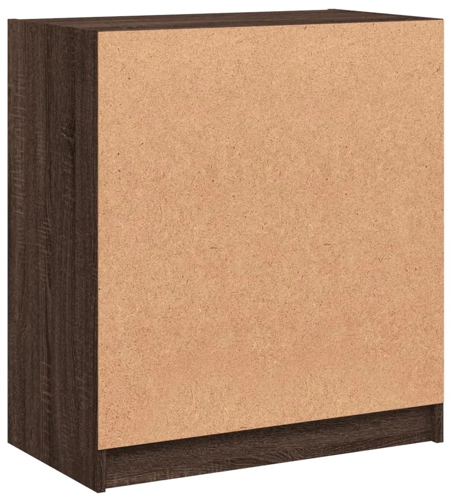 Armário de apoio c/ portas vidro 68x37x75,5cm carvalho castanho