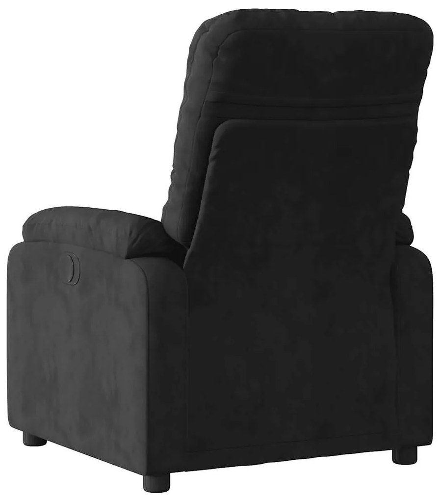 Poltrona de massagens reclinável elétrica microfibra preto