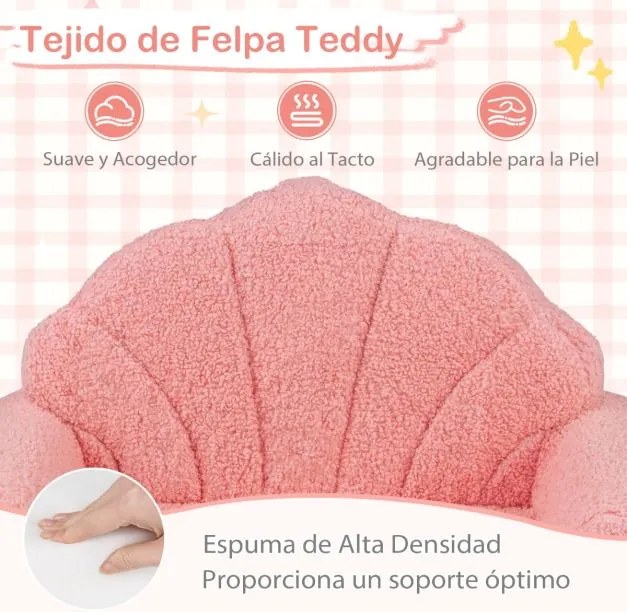 Sofá dobrável 2 em 1 em forma de concha para crianças, convertível em cama com braços, capa removível e base antiderrapante, para maiores de 3 anos, c
