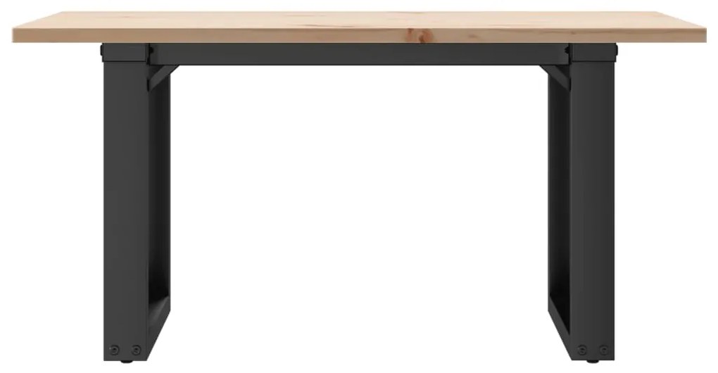 Mesa de centro estrutura em O 80x50x40 cm pinho e aço