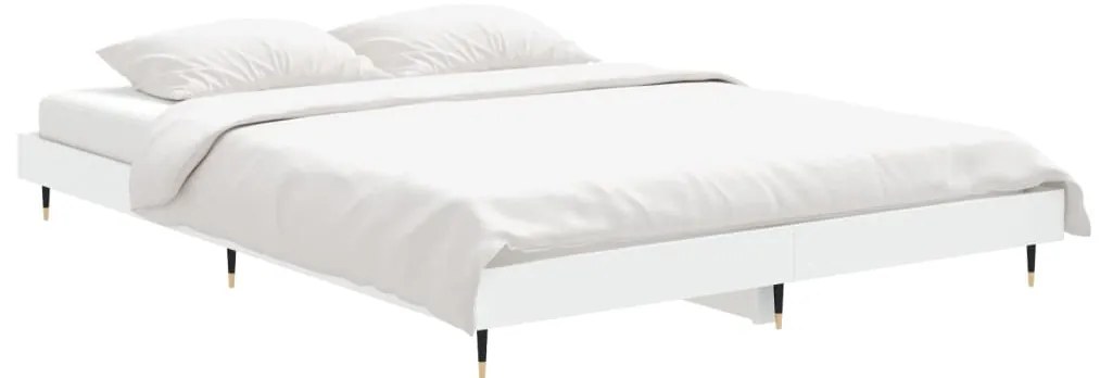 Estrutura de cama 140x190 cm derivados de madeira branco