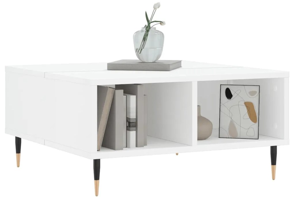 Mesa de centro 60x60x30 cm derivados madeira branco brilhante