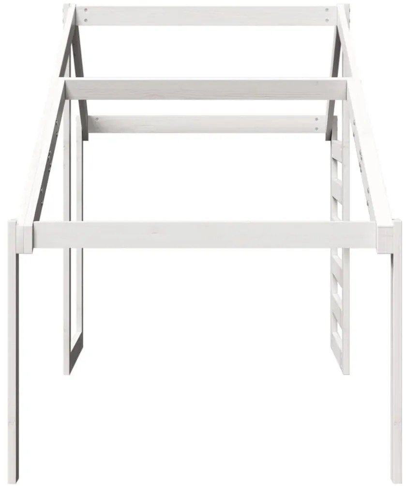 Telhado de cama infantil 198x97x113 cm pinho maciço branco