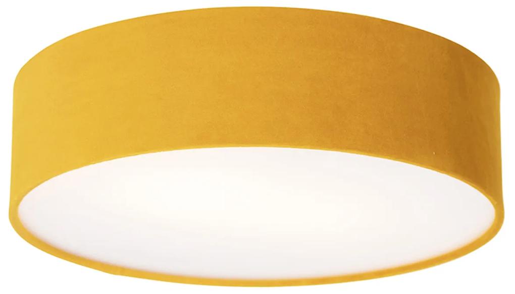 Plafondlamp oker 40 cm met gouden binnenkant - Drum Moderno