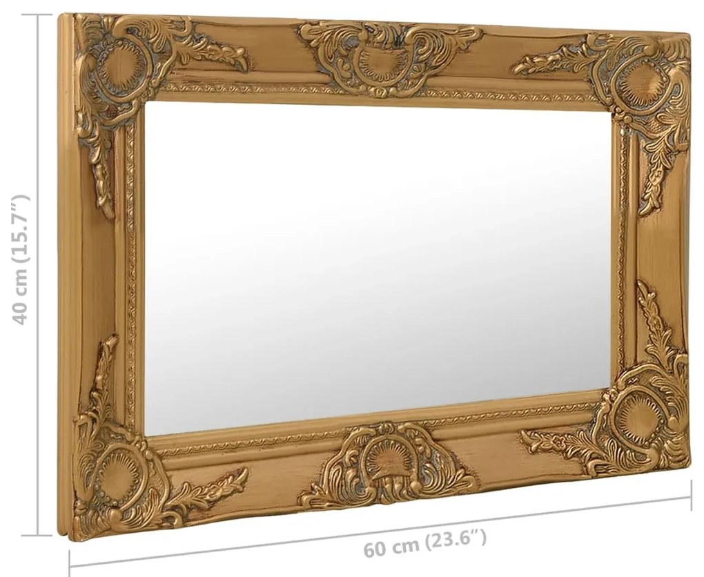 Espelho de parede estilo barroco 60x40 cm dourado