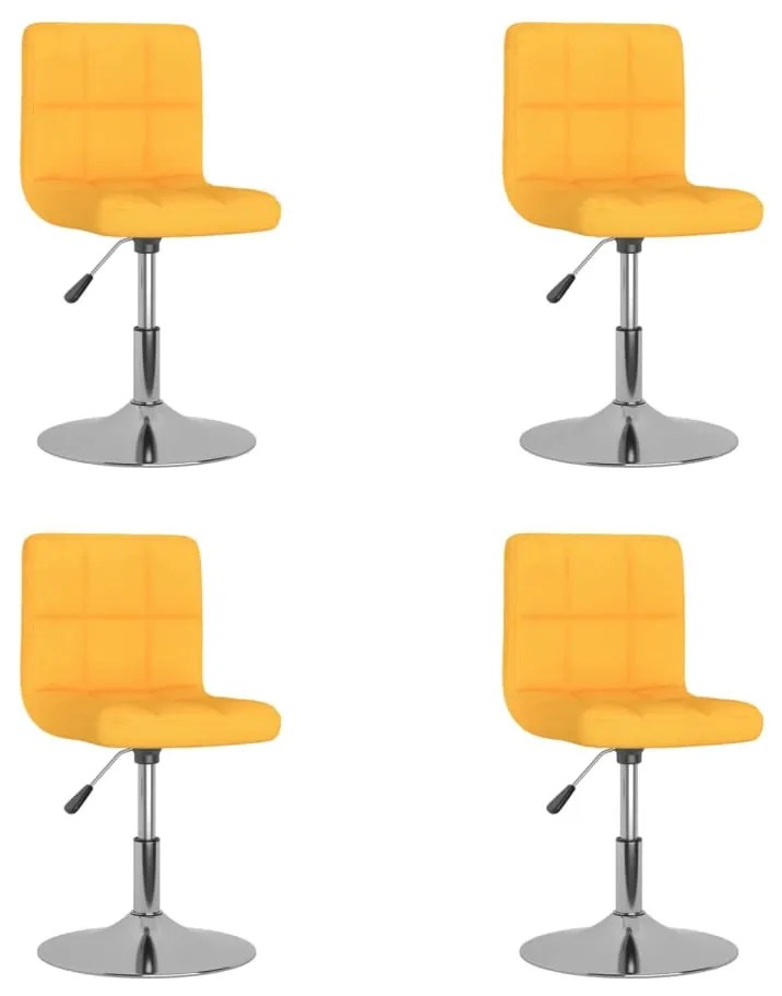 Cadeiras de jantar giratórias 4 pcs tecido amarelo