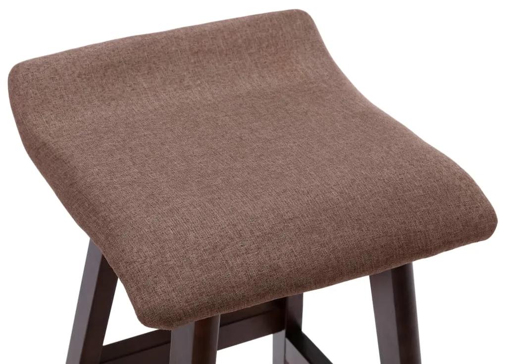 Cadeiras de bar 2 pcs tecido cinzento-acastanhado