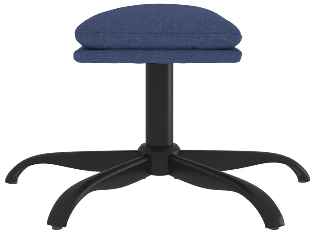 Apoio de pés 60x60x36 cm tecido azul