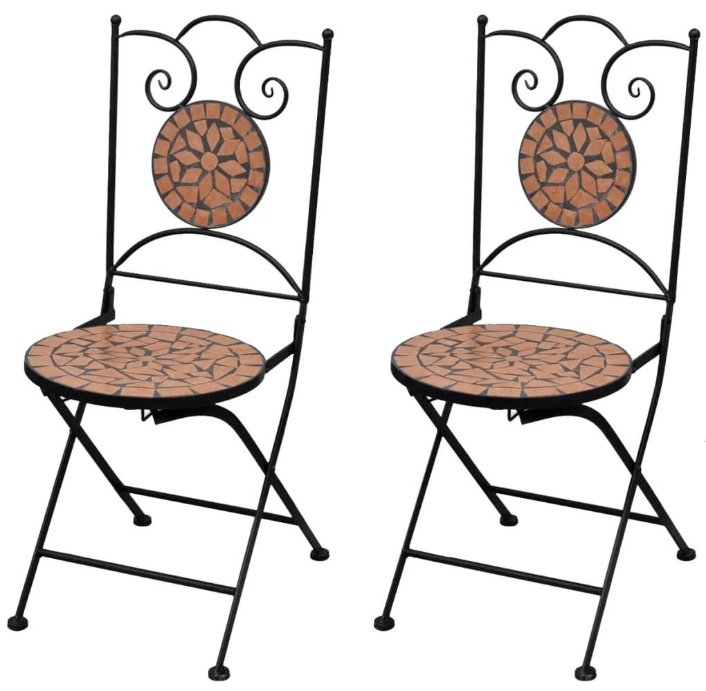41529 vidaXL Cadeiras de bistrô dobráveis 2 pcs cerâmica terracota