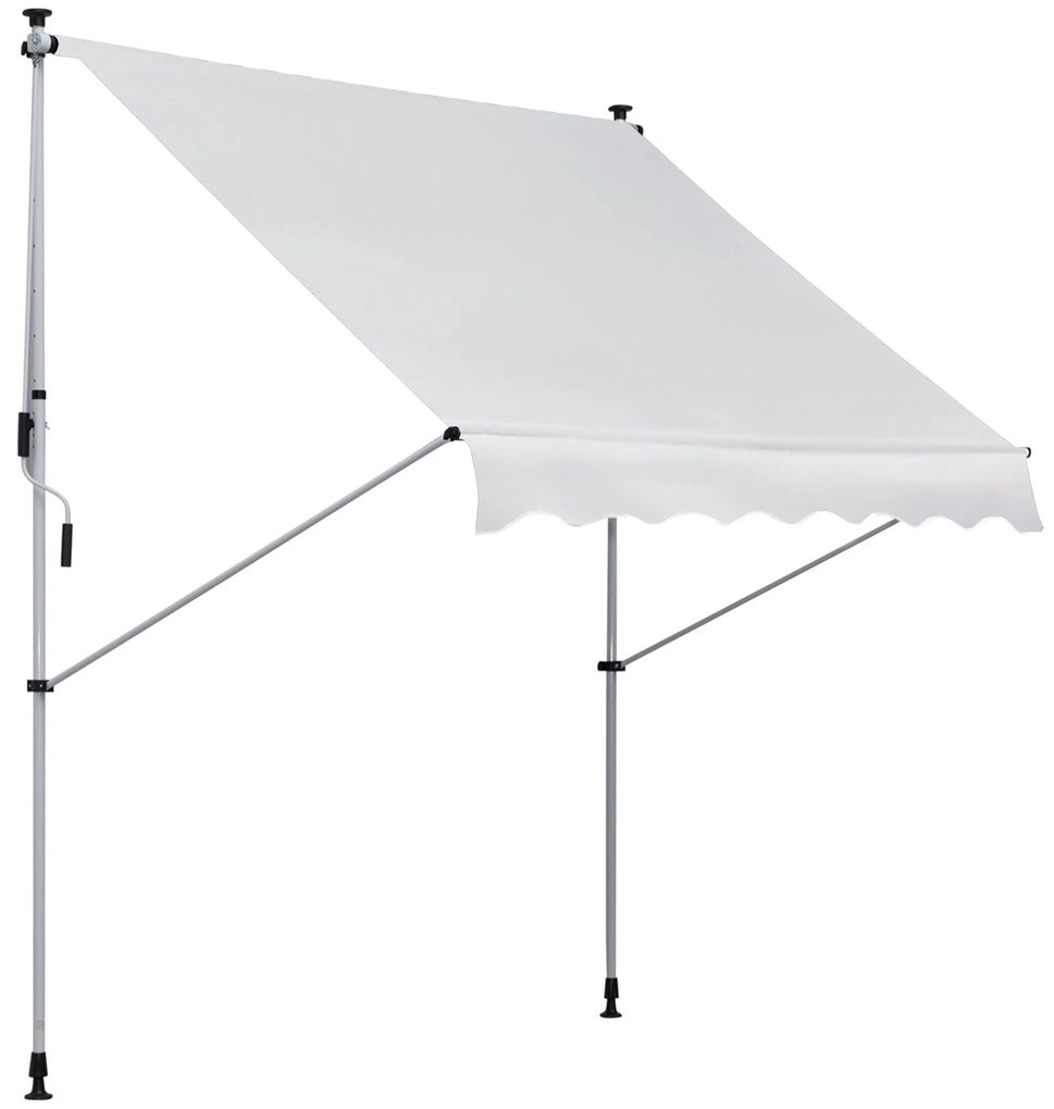 Toldo Manual Retrátil 200x150 cm com Manivela de Alumínio Ângulo Ajust