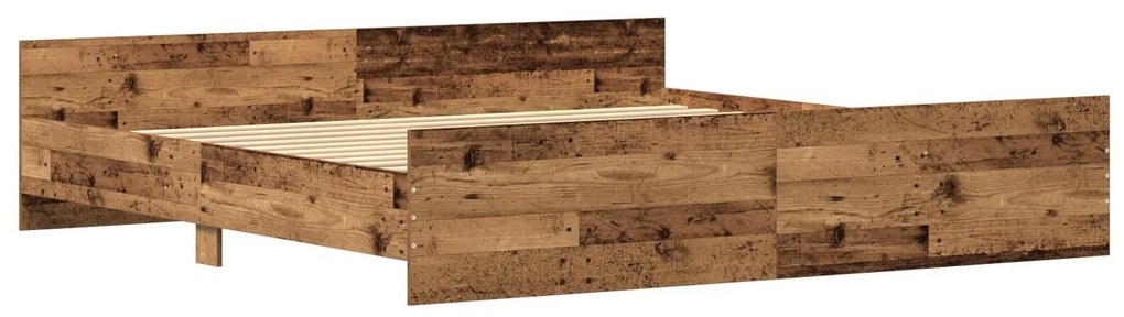 Cama vidaXL Madeira Velha 200x200 cm Painel de Madeira