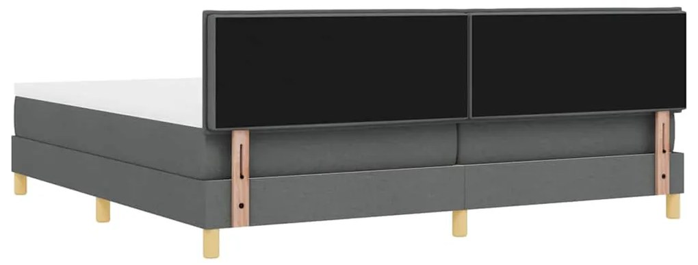 Cama Box Spring com Colchão Cinza Escuro 200x200 cm Tecido