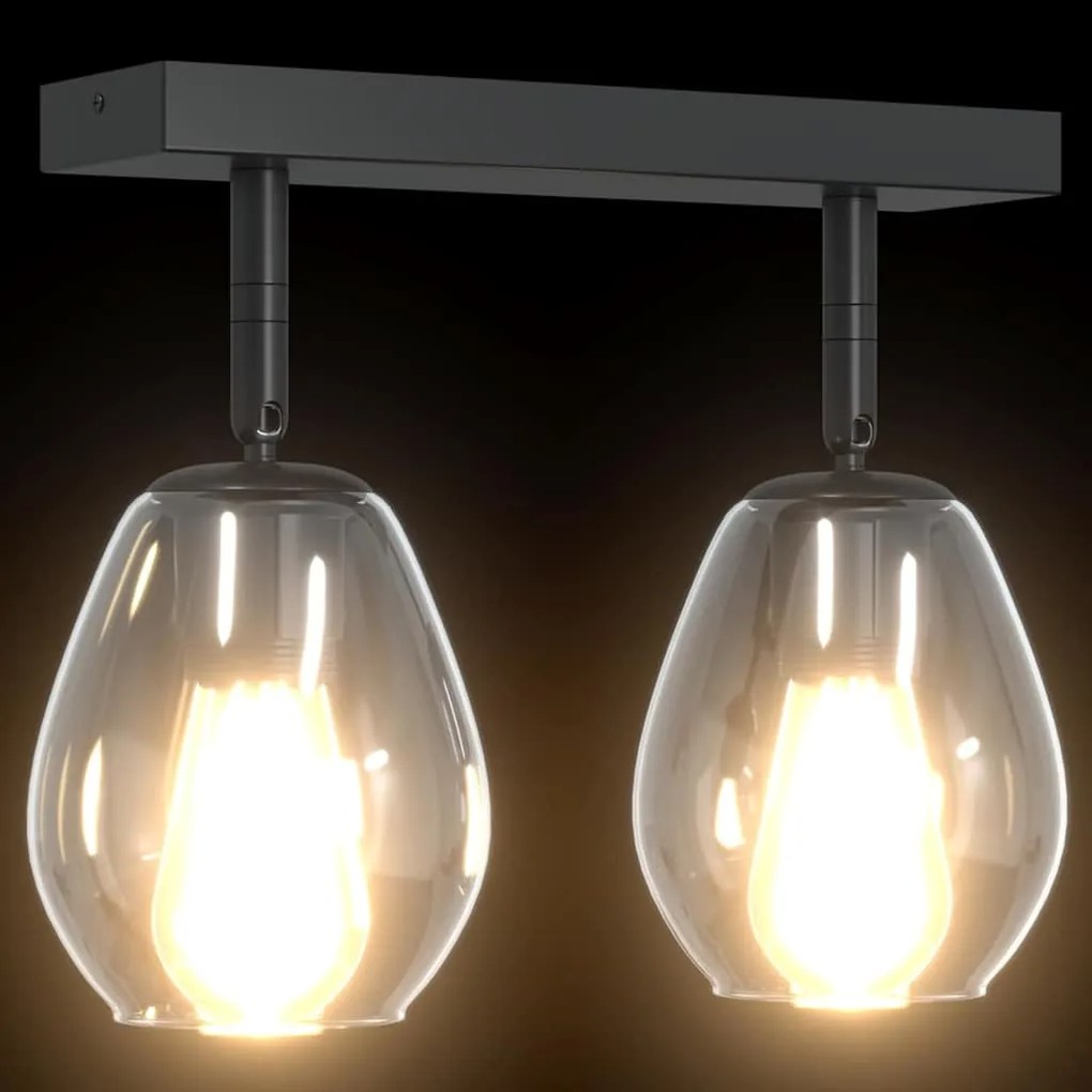 Luzes de teto com cúpula de vidro ajustável Antracite E27
