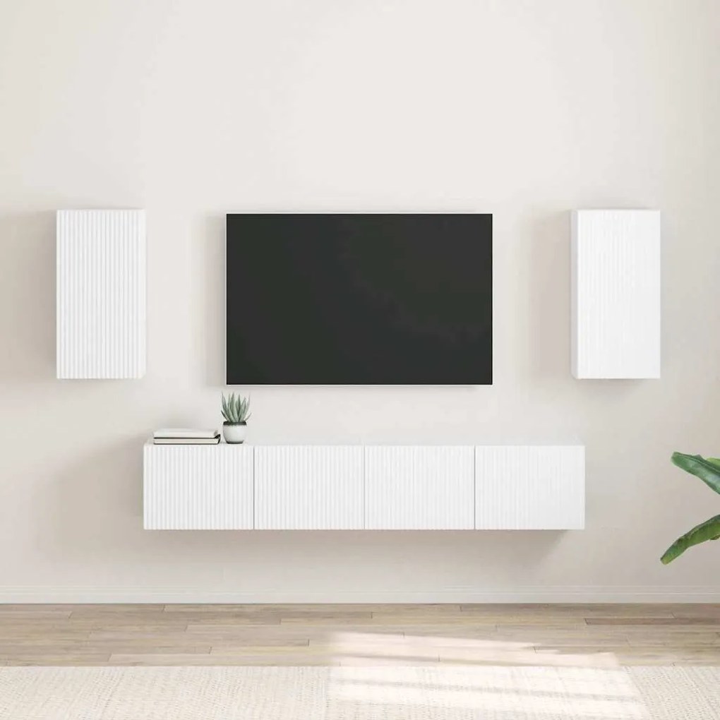 vidaXL Armário de TV de Parede 2 pcs Branco 30 x 31 x 60 cm