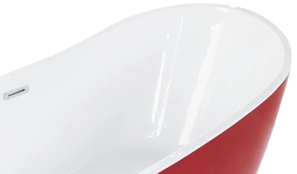 Banheira autónoma em acrílico vermelho 150 x 75 cm ANTIGUA Beliani
