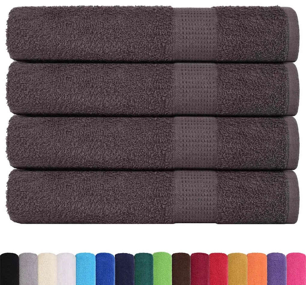 Toalhas de sauna 4 pcs 80x200 cm 360 gsm 100% algodão antracite