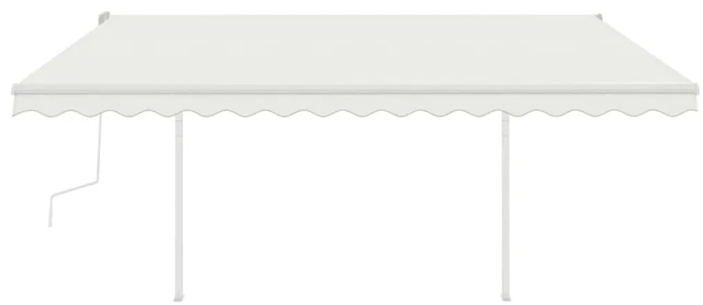 Toldo retrátil manual com postes 4x3,5 m cor creme