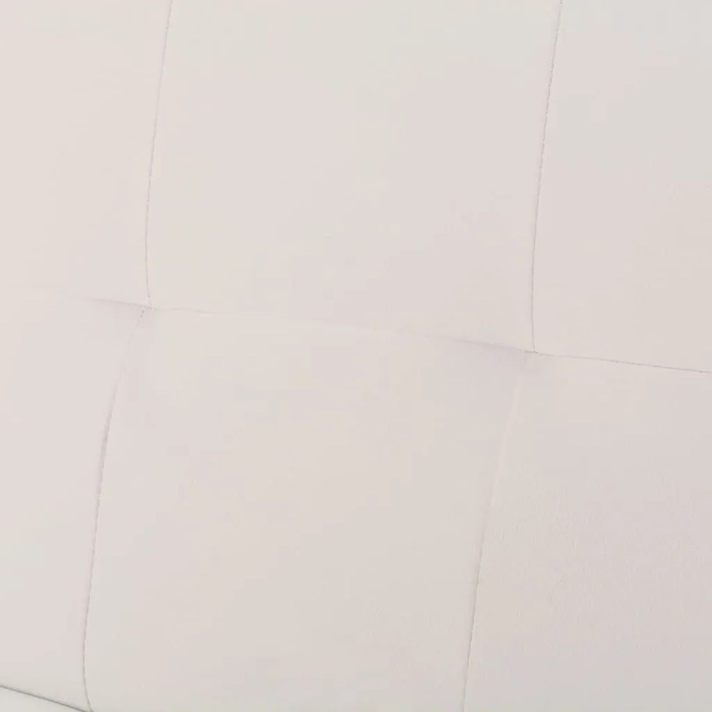 Sofá-cama ajustável c/ 2 almofadas couro artificial branco nata