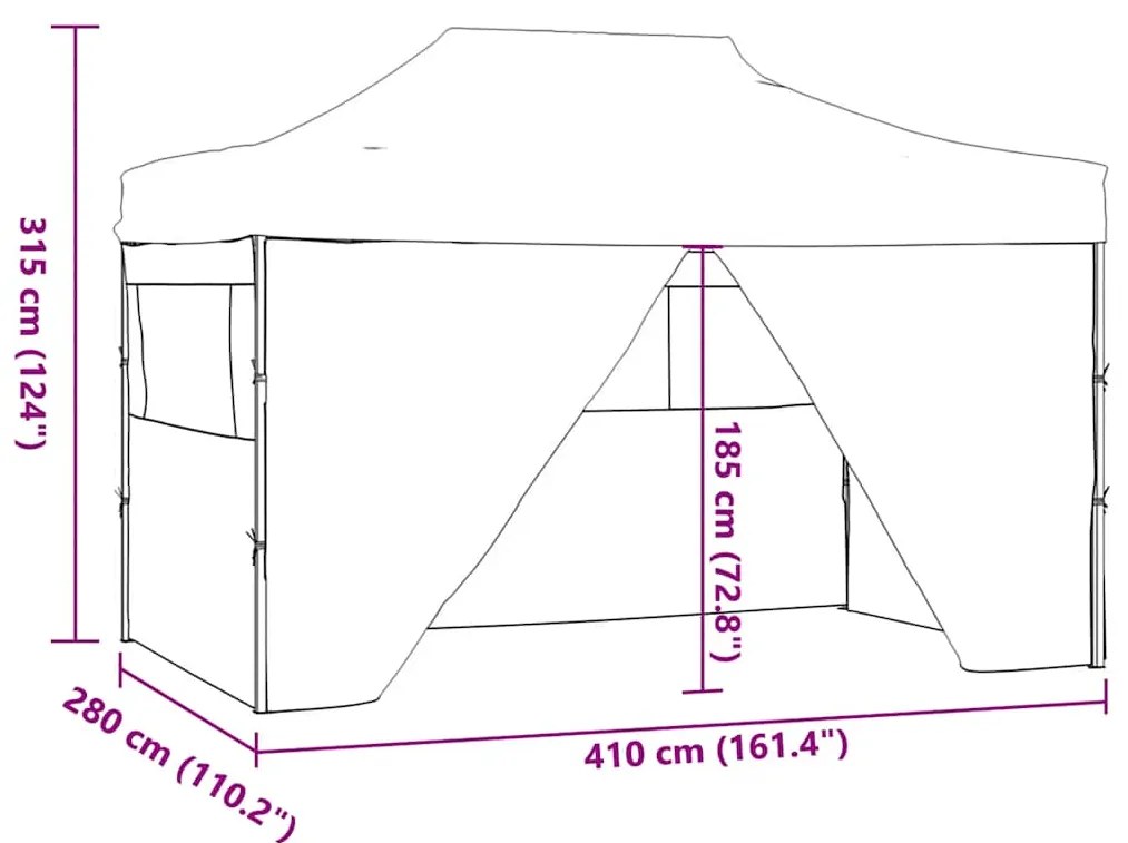 Tenda dobrável profissional festas 4 paredes 3x4m aço branco