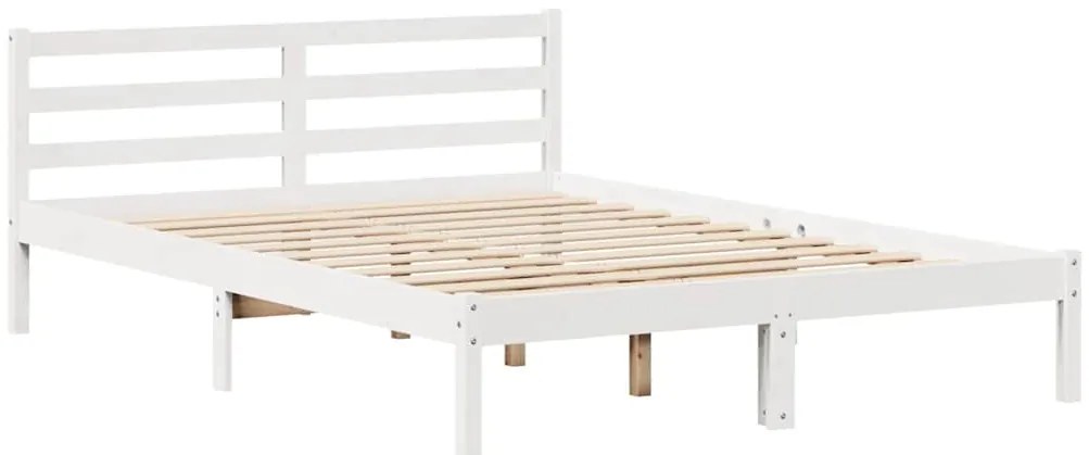 Cama sem colchão 150x200 cm madeira de pinho maciça branco