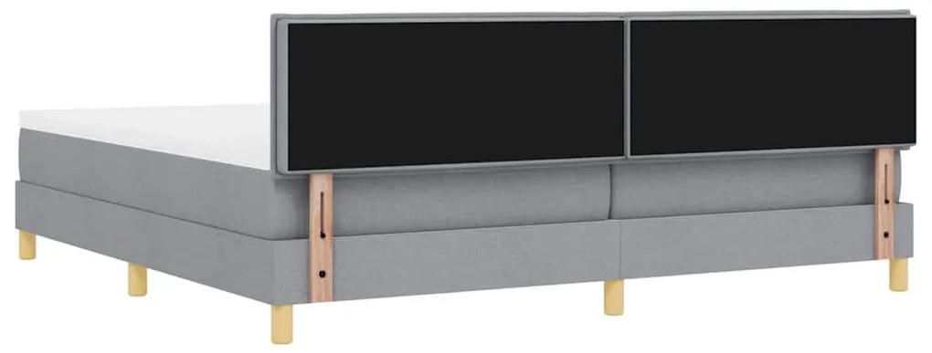 Cama Box Spring com Colchão Cinza Claro 200x200 cm Tecido