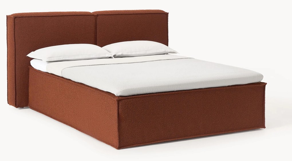 Cama Boxspring em bouclé Lennon