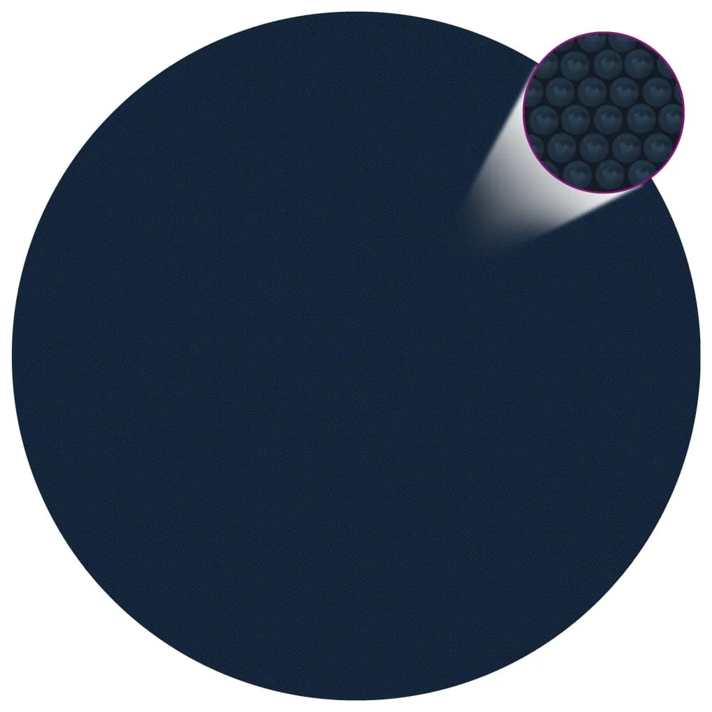 92977 vidaXL Película p/ piscina PE solar flutuante 455 cm preto e azul