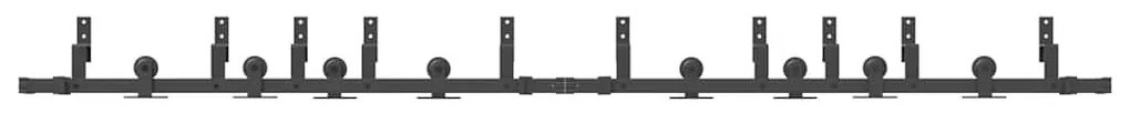 Kit de ferragens para porta deslizante 305 cm aço preto