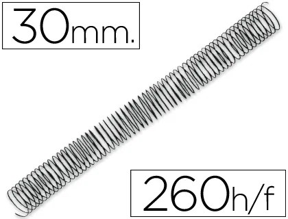 Espiral Q-Connect Metálica 64 5:1 30mm 1,2mm Caixa de 50 Unidades