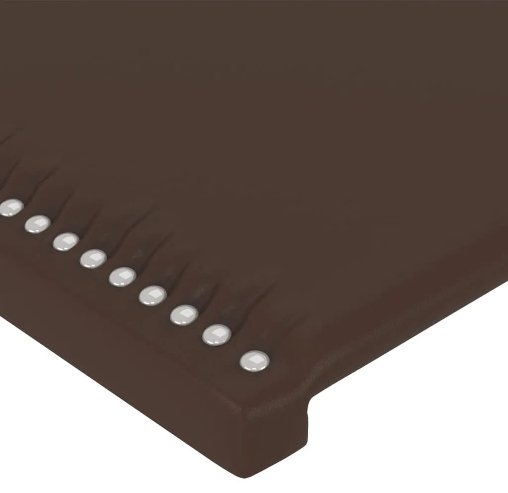 Cabeceira cama c/ abas couro artif. 93x23x118/128 cm castanho