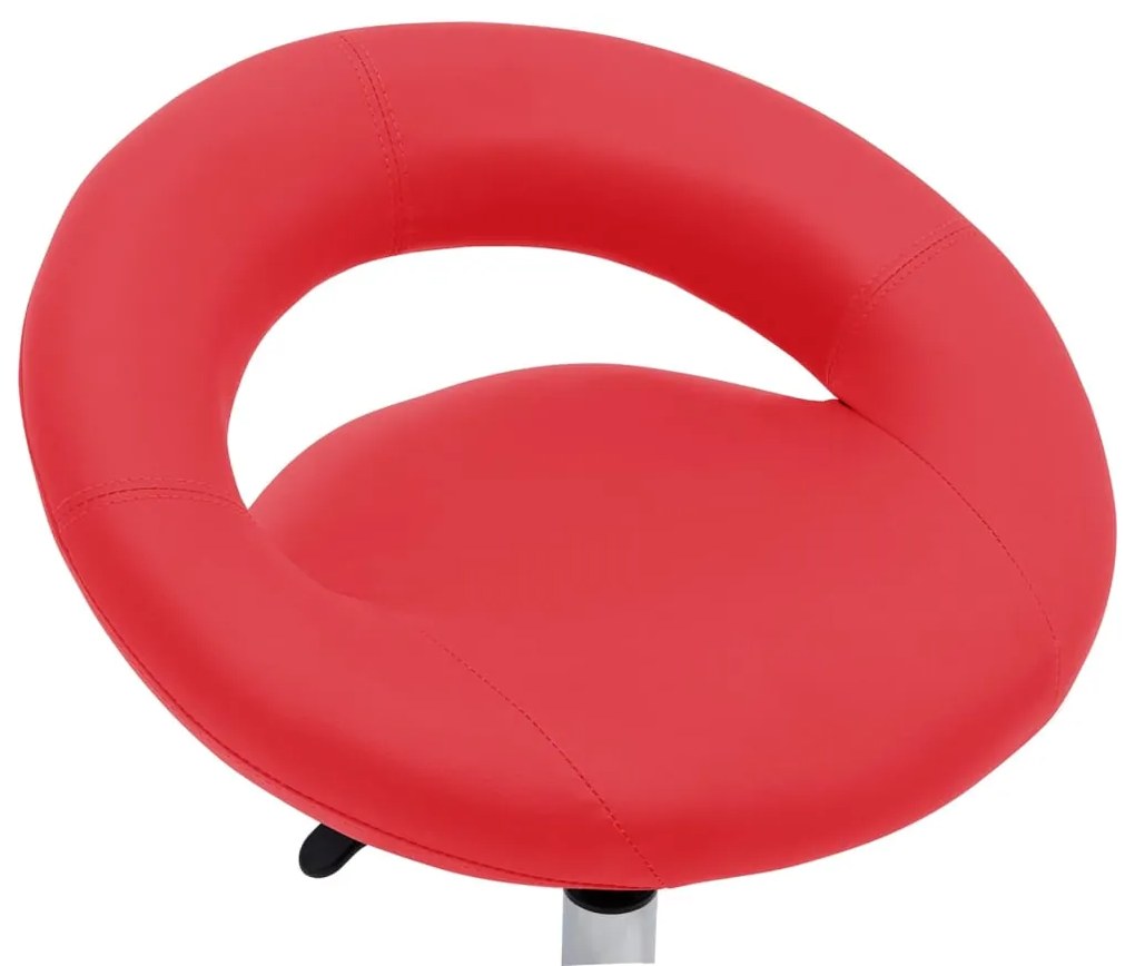 Cadeira de jantar giratória couro artificial vermelho