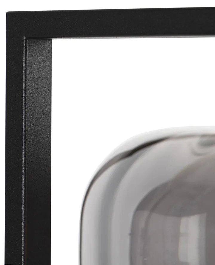 LED Candeeiro de pé inteligente preto com vidro fumado incl. WiFi ST64 - Qara Down Design