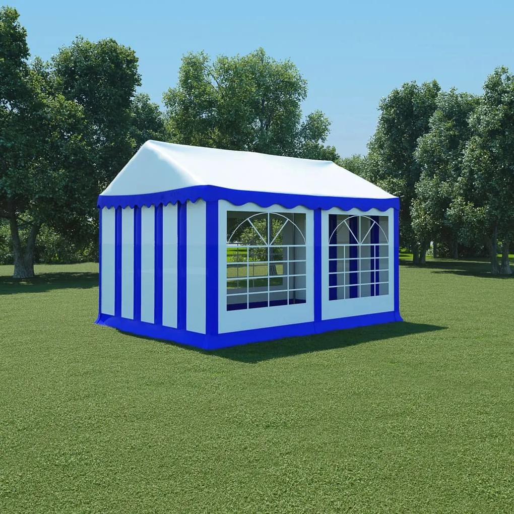 3056427 vidaXL Tenda de jardim PVC 3x4 m azul e branco