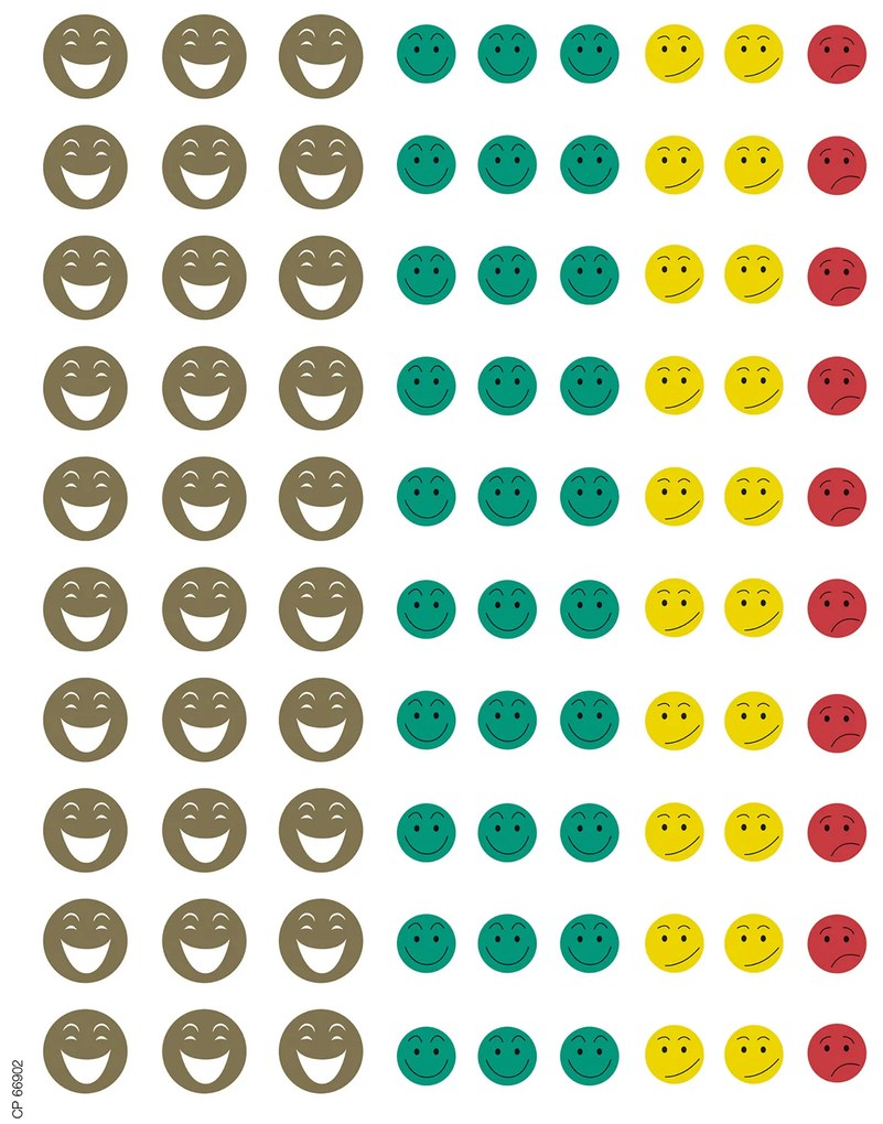 Etiquetas Autocolantes Cara Feliz Pequeno Removíveis 2f