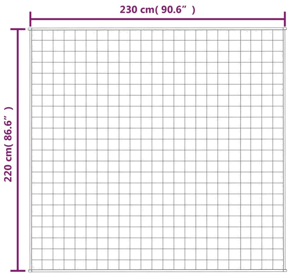 Manta pesada 11 kg 220x230 cm tecido creme-claro