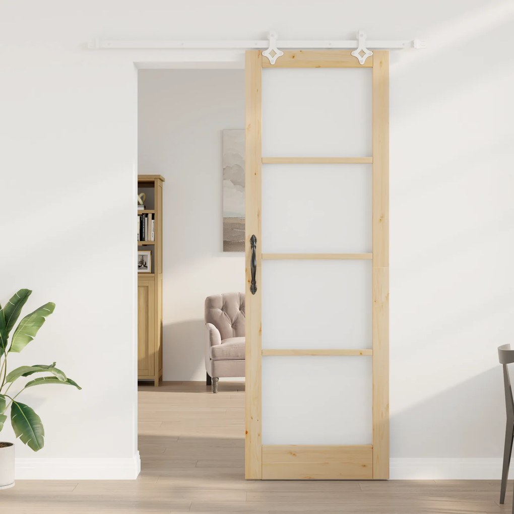 Conjunto de Porta Deslizante vidaXL com Conjunto de Hardware 78x232 cm