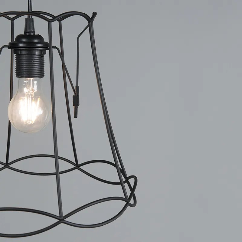 Candeeiro de suspensão retro preto 30 cm - Granny Frame