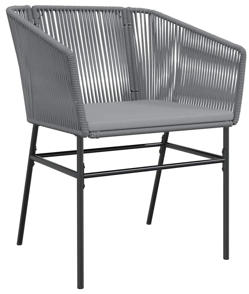 Conjunto jantar jardim 5 peças almofadas vidro vime cinzento PE