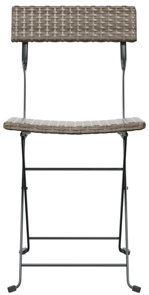 Cadeiras de bistrô dobráveis 6 pcs vime PE e aço cinzento