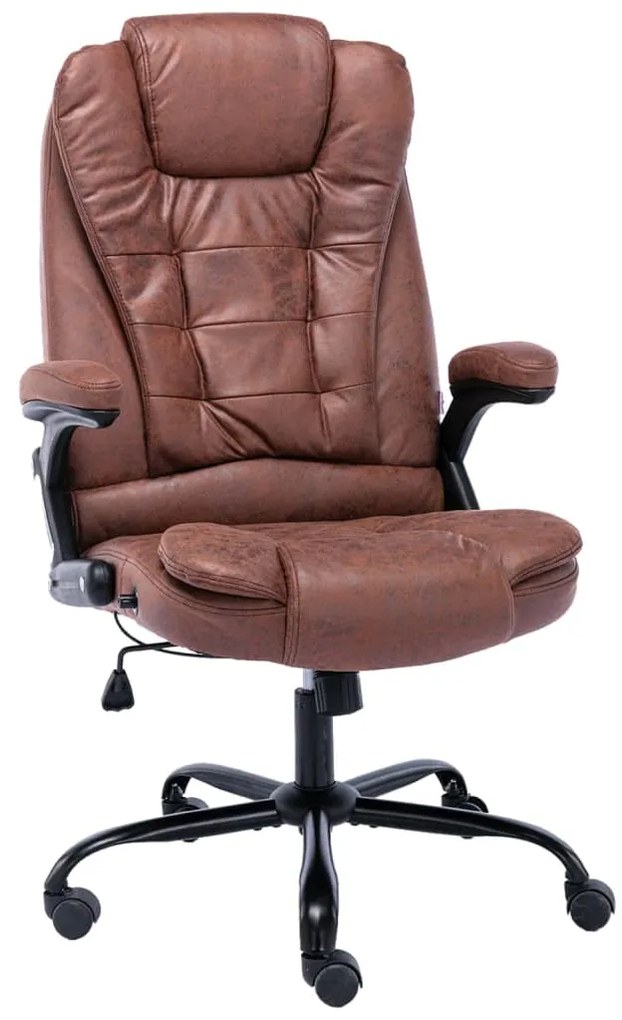 vidaXL Cadeira de escritório couro artificial castanho-claro