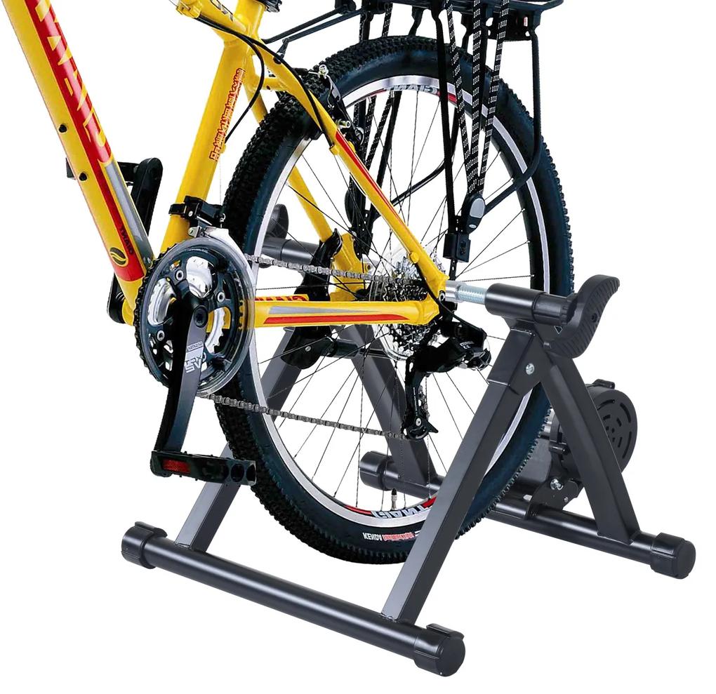 HomCom Bicicleta de Treinamento com Rolo Que Dobra Resistência Ajustável Treinador de Ciclismo Aço Bicicleta Interior