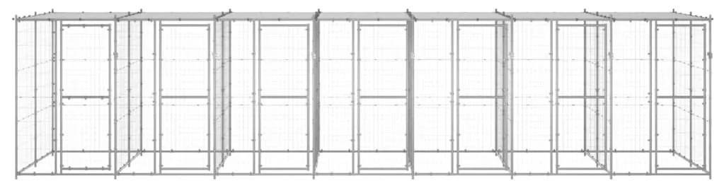 Canil de exterior com telhado 16,94 m² aço galvanizado