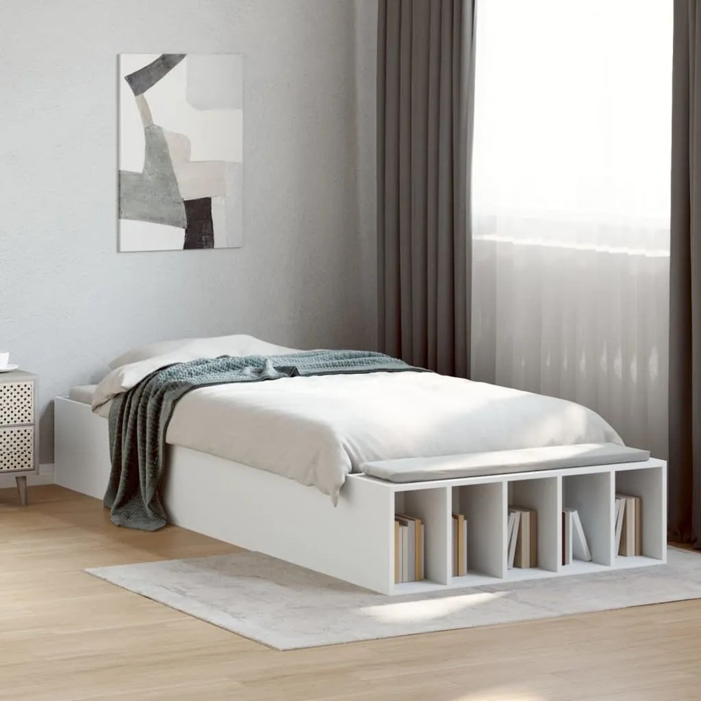 Estrutura de cama 90x190 cm derivados de madeira branco